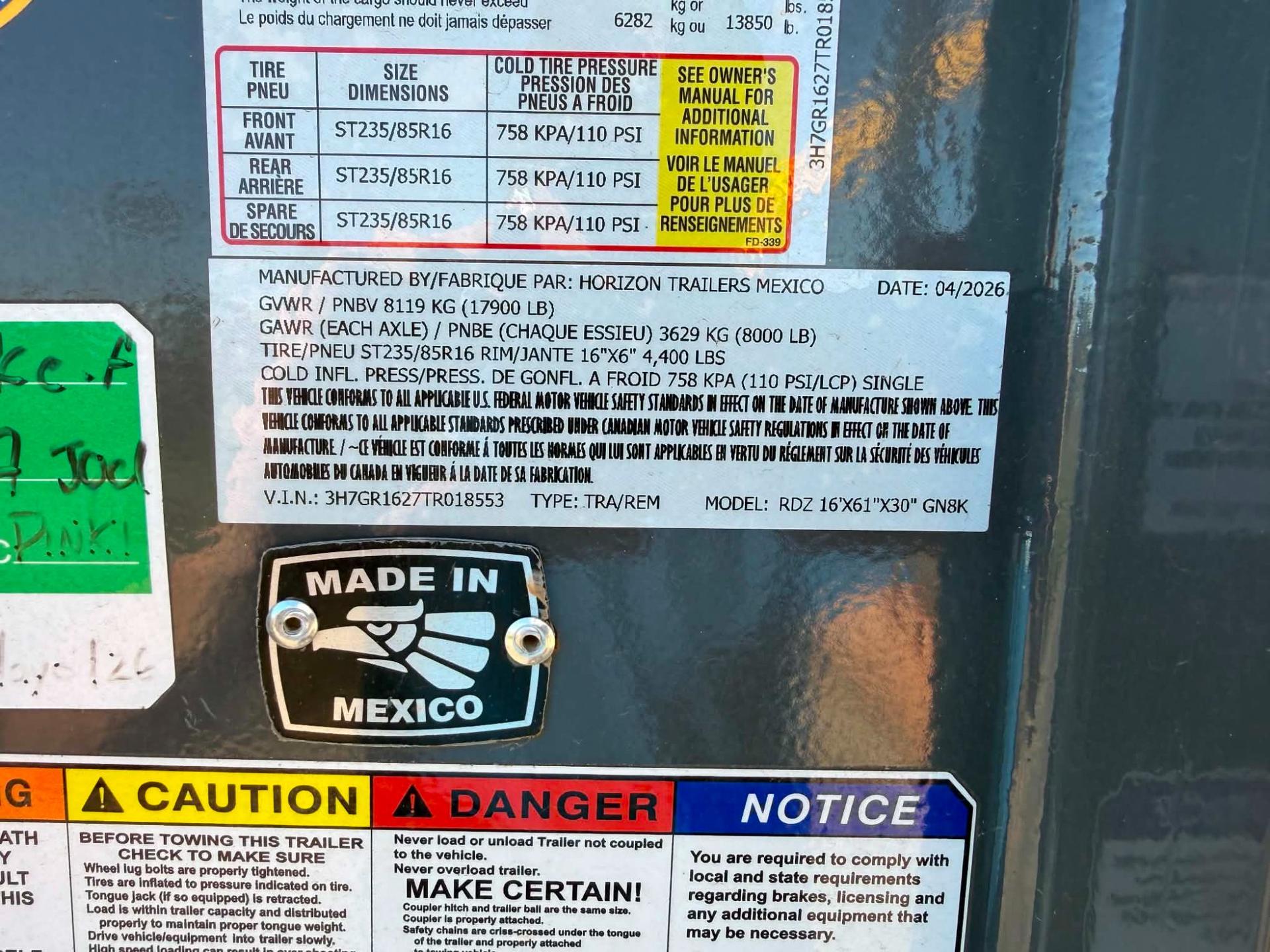 2026 Horizon Trailers 2026 Horizon Trailers RDZ 16' Roll Off GN 17.9K - - thumbnail 17