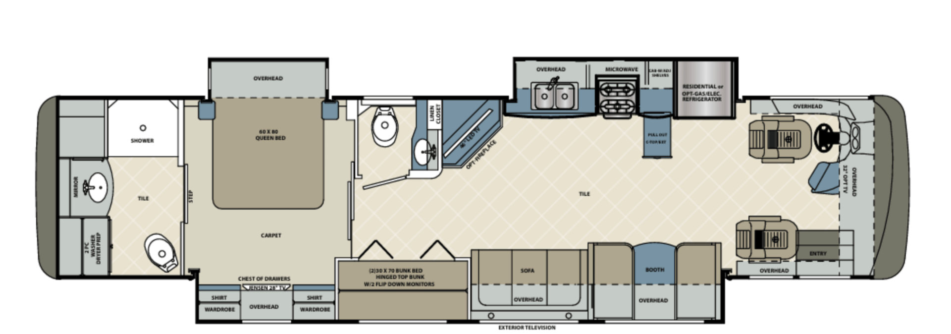 2016 Forest River Berkshire 38A floorplan