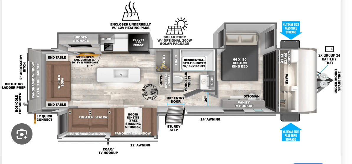 2023 Forest River Salem Hemisphere 308RL floorplan