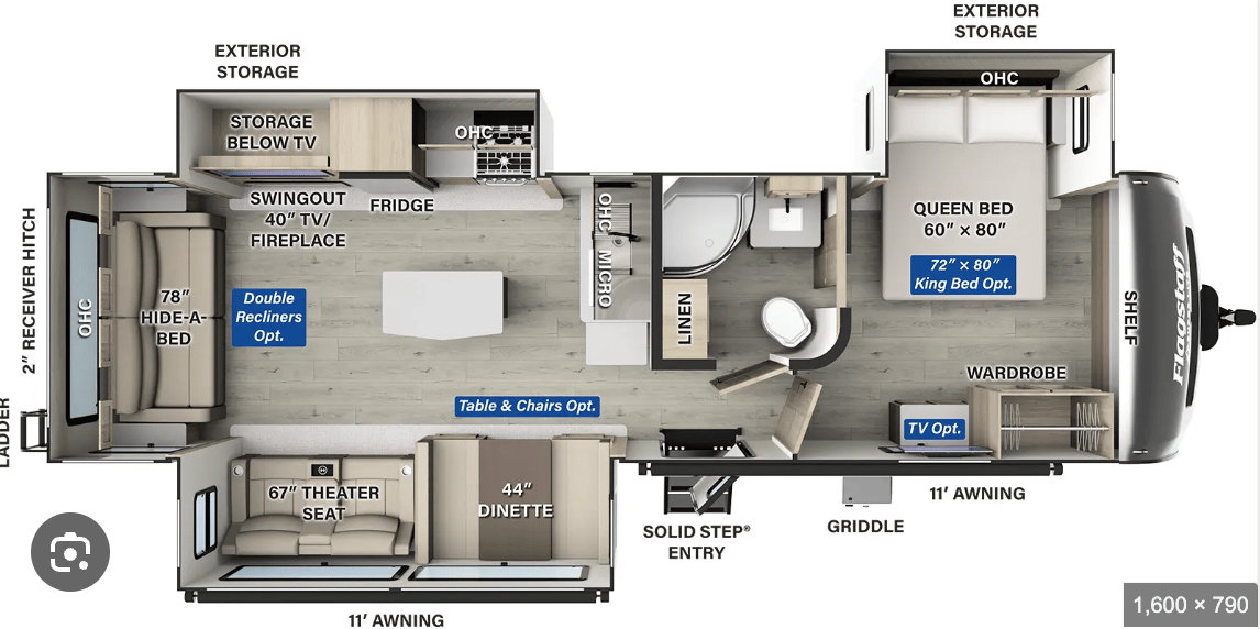 2022 Forest River Flagstaff 29Rbs floorplan