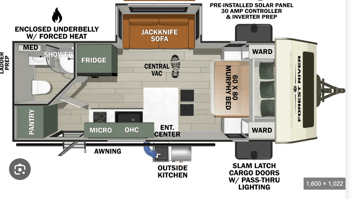 2021 Forest River NO Boundaries 19.6 floorplan
