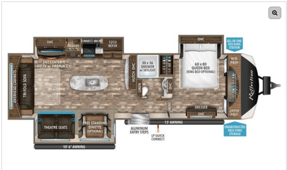 2019 Grand Design Reflection 315RLTS floorplan