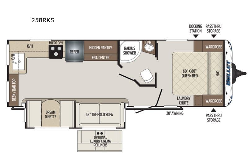 2020 Keystone RV Bullet 258RKS floorplan
