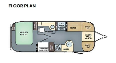 2017 Airstream Flying Cloud 25RB floorplan