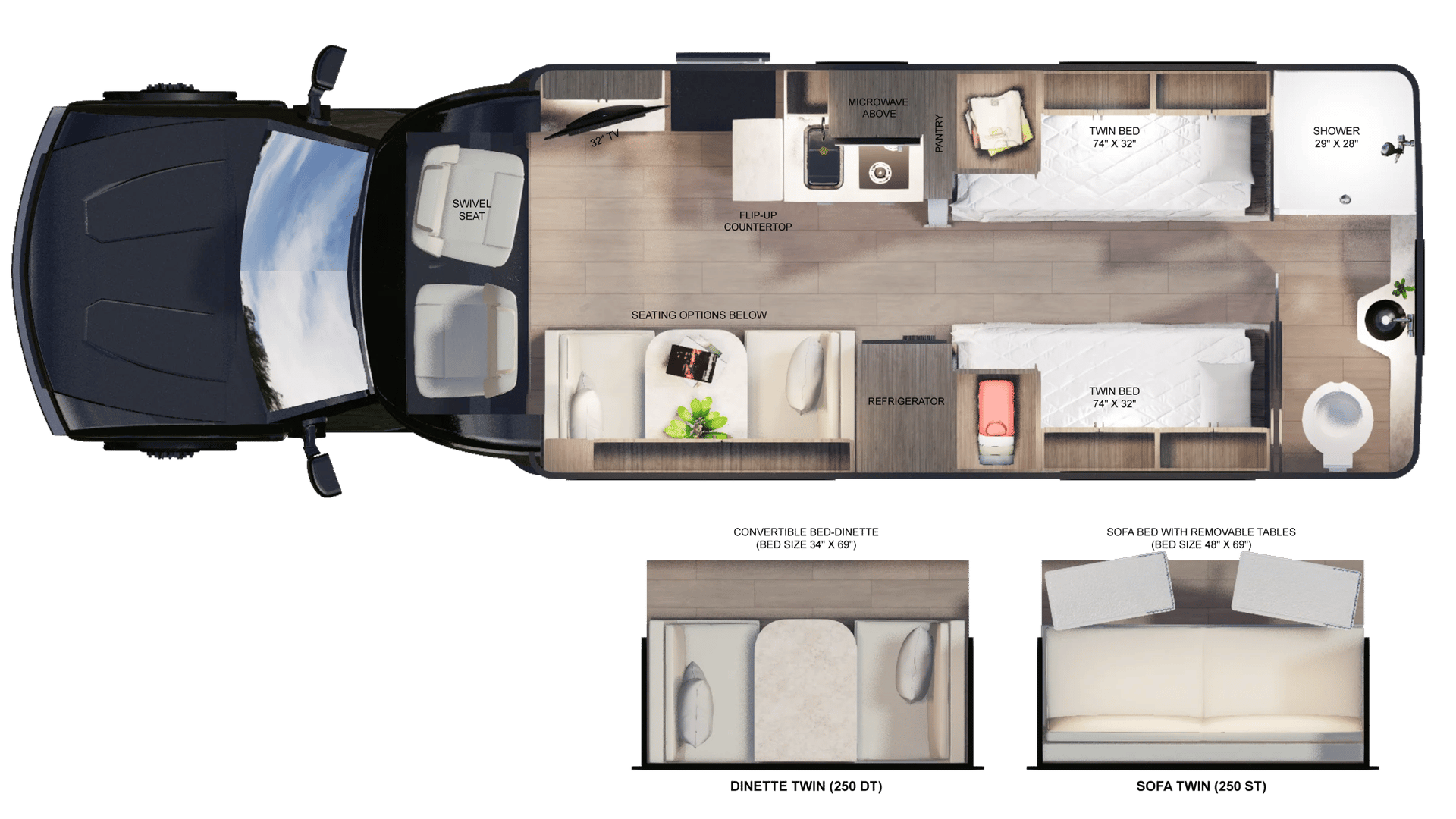 2018 Coach House Platinum III 250ST floorplan
