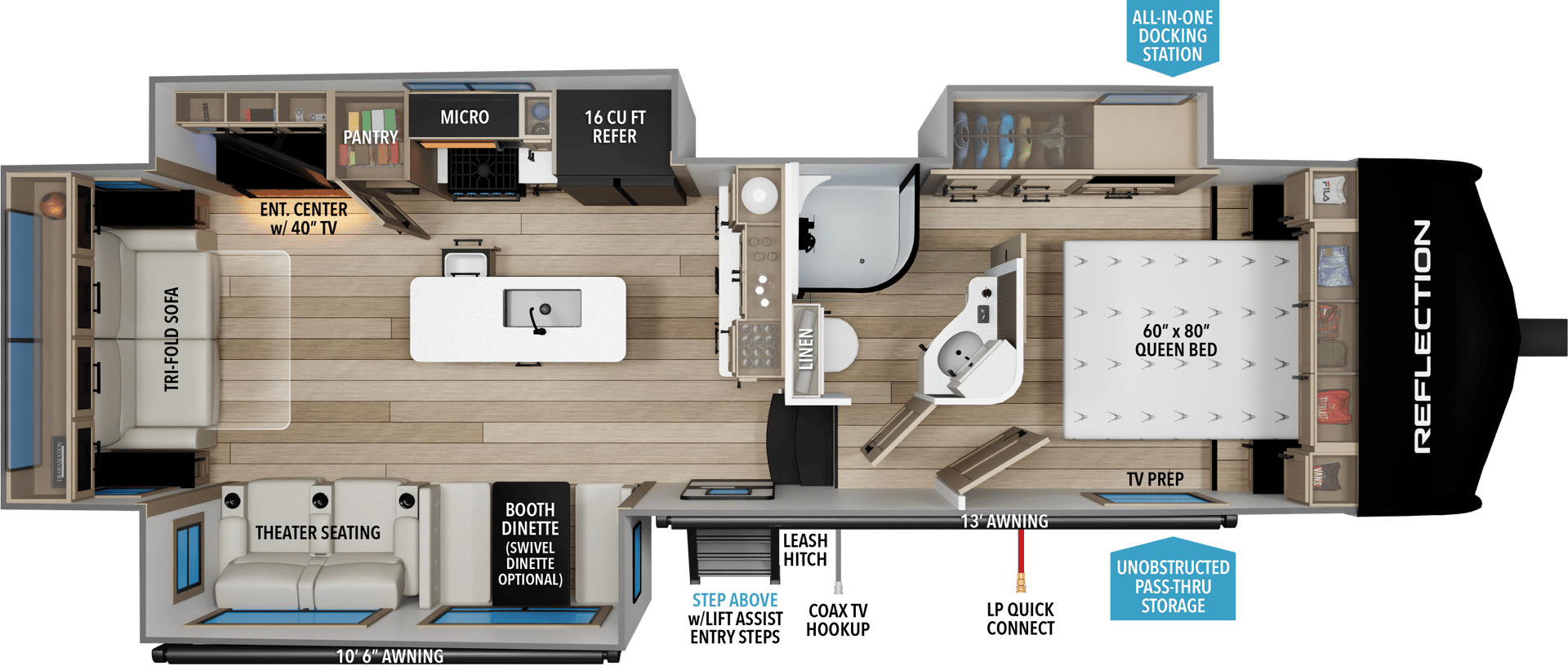 2018 Grand Design Reflection 303RLS floorplan