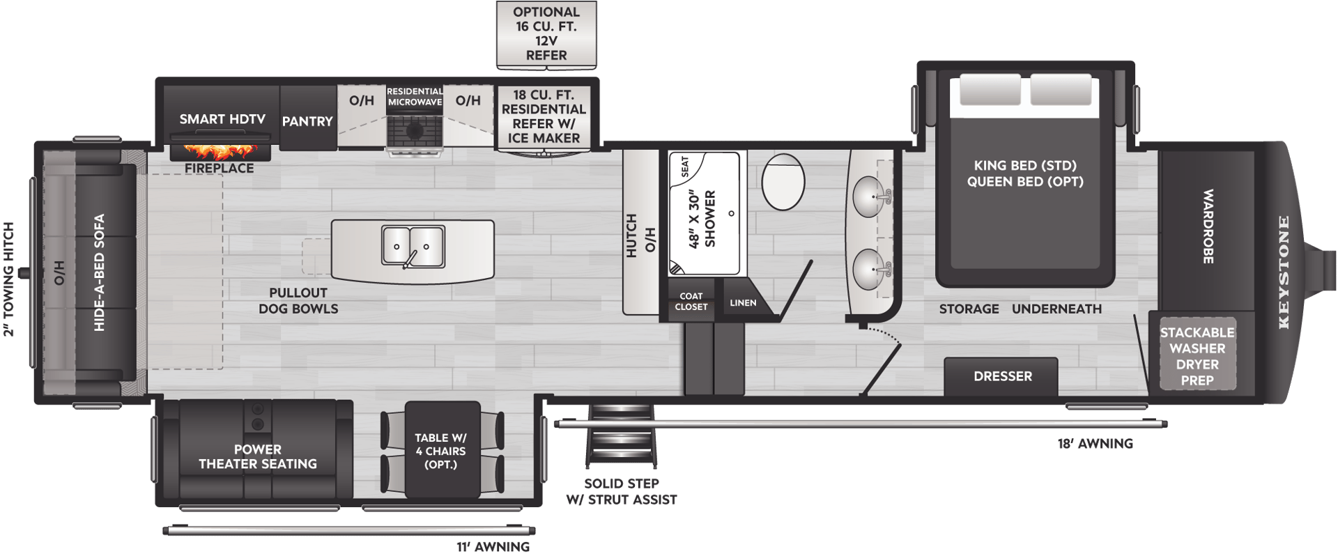 2018 Keystone RV Montana High Country 331RL floorplan