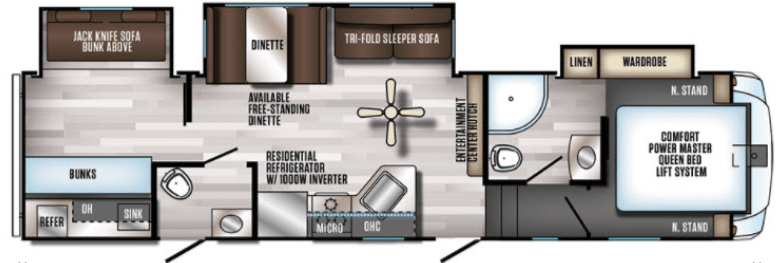 2020 Forest River Cherokee Artic Wolf 315TBH8 floorplan