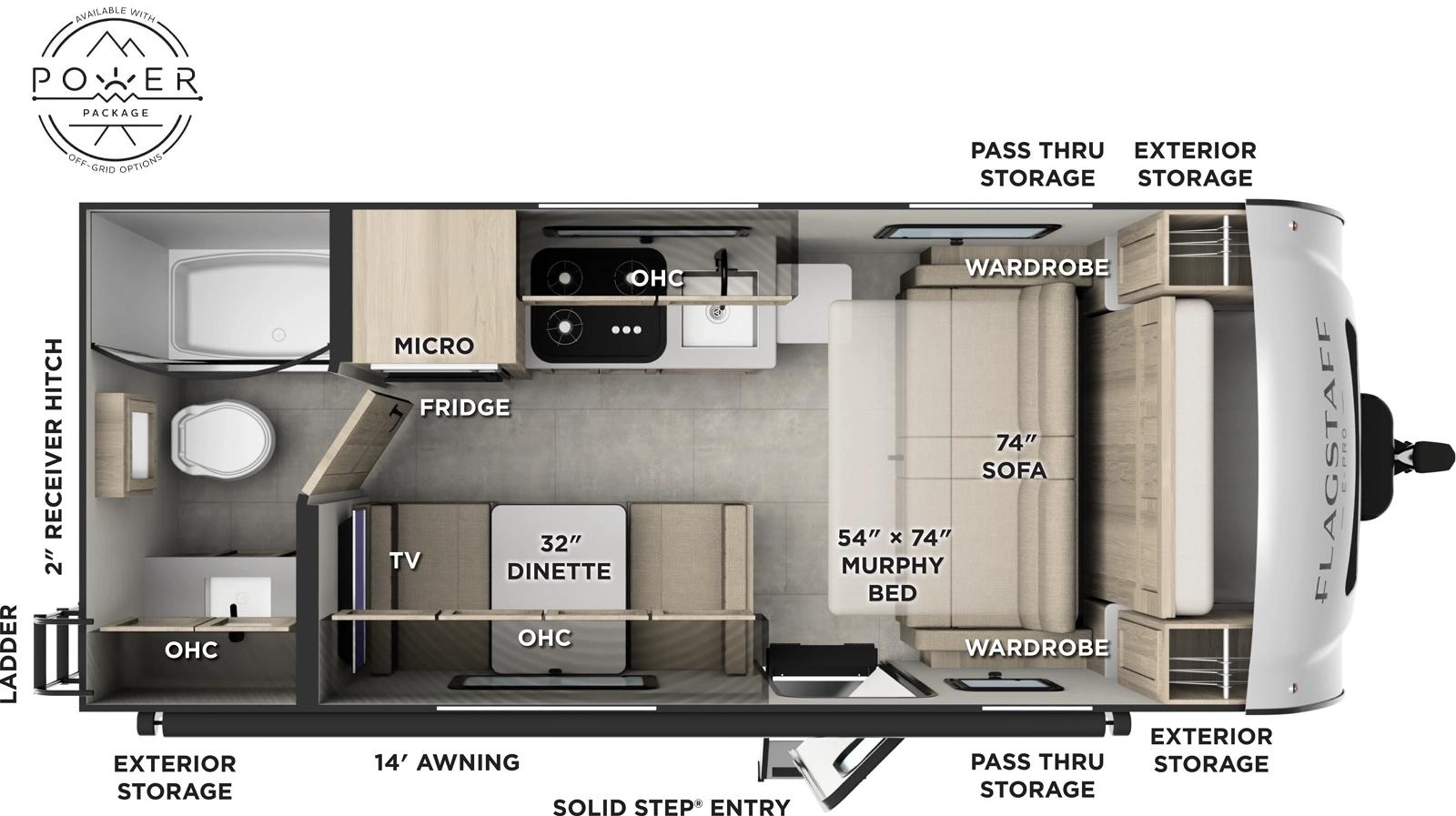 2021 Forest River Flagstaff E-Pro 19FD floorplan