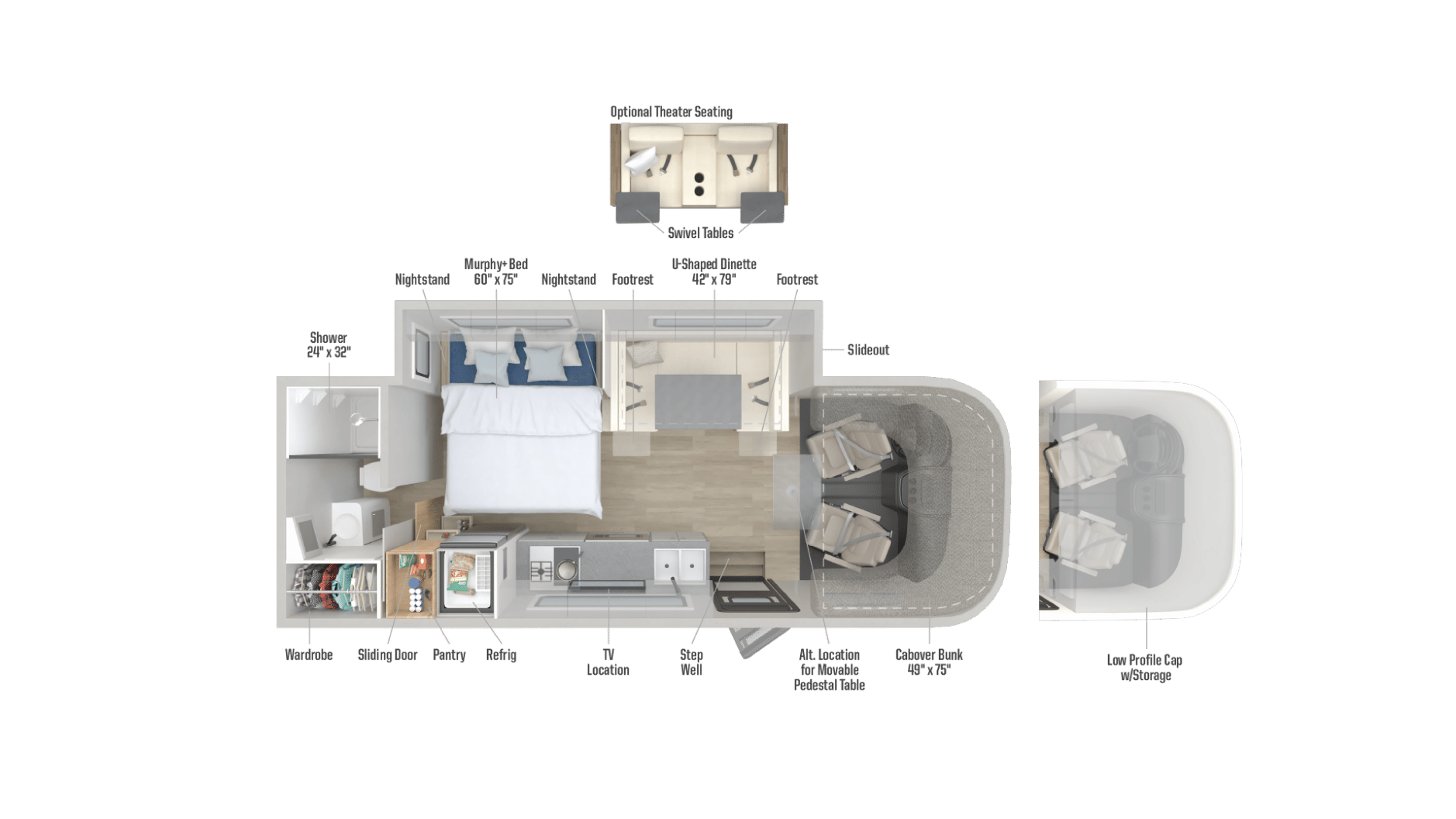 2021 Winnebago Navion 24D floorplan