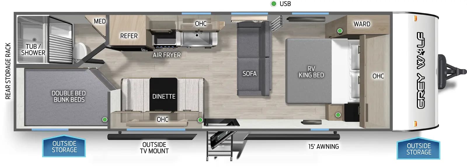 2022 Forest River 2022 Forest River Cherokee Grey Wolf - thumbnail 2