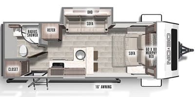 2022 Forest River No Boundaries 19.6 floorplan
