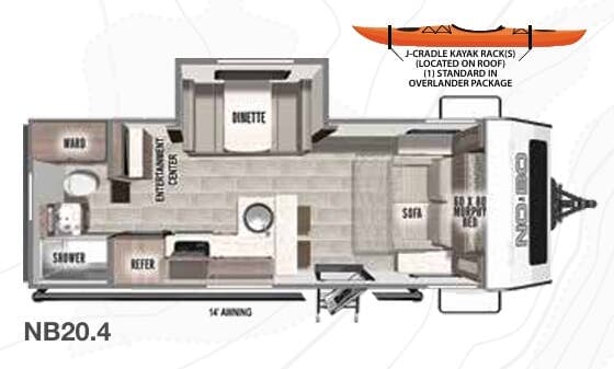 2022 Forest River No Boundaries 20.4 floorplan