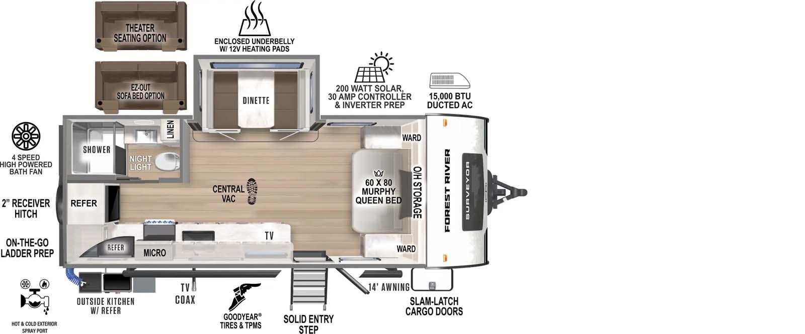 2022 Forest River Surveyor 203RKLE floorplan