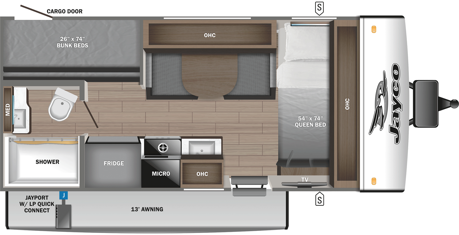 2022 Jayco Jay Feather 171BH floorplan