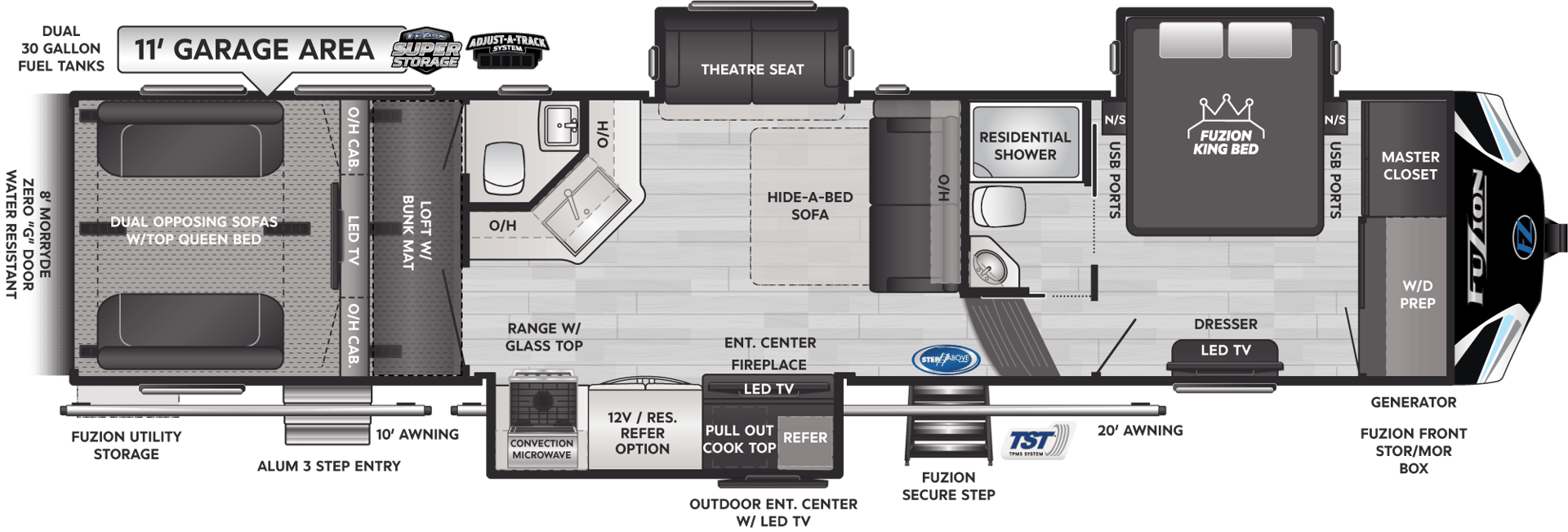 2022 Keystone RV Fuzion 379 floorplan