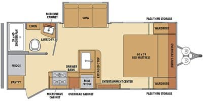2022 Shasta Oasis 20RB floorplan