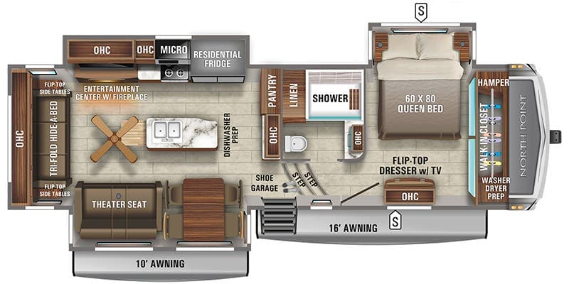 2022 Jayco North Point 310RLTS floorplan