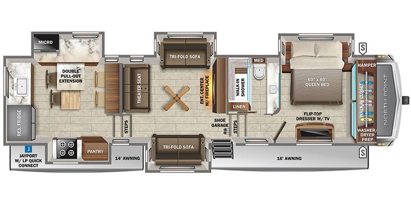 2022 Jayco North Point 380RKGS floorplan