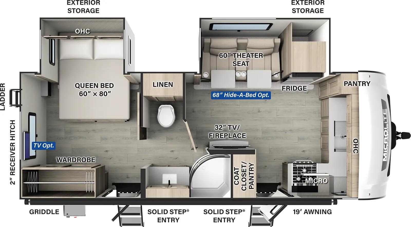 2023 Flagstaff Micro Lite 25FKBS floorplan