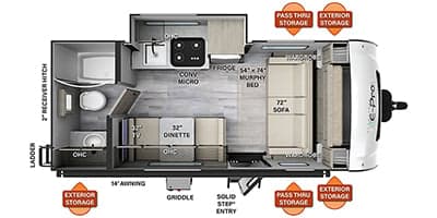 2023 Forest River Flagstaff E-Pro E19FDS floorplan