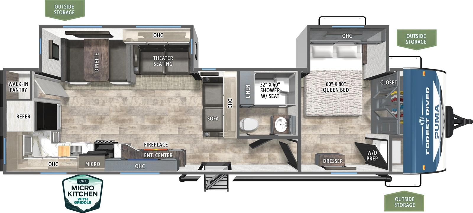 2023 Forest River Puma 30RKQS floorplan
