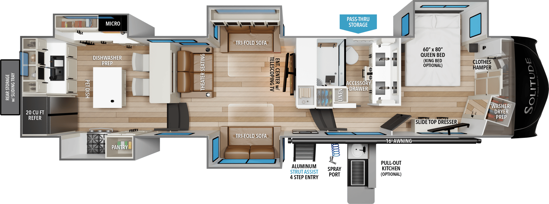 2023 Grand Design Solitude 390RK floorplan