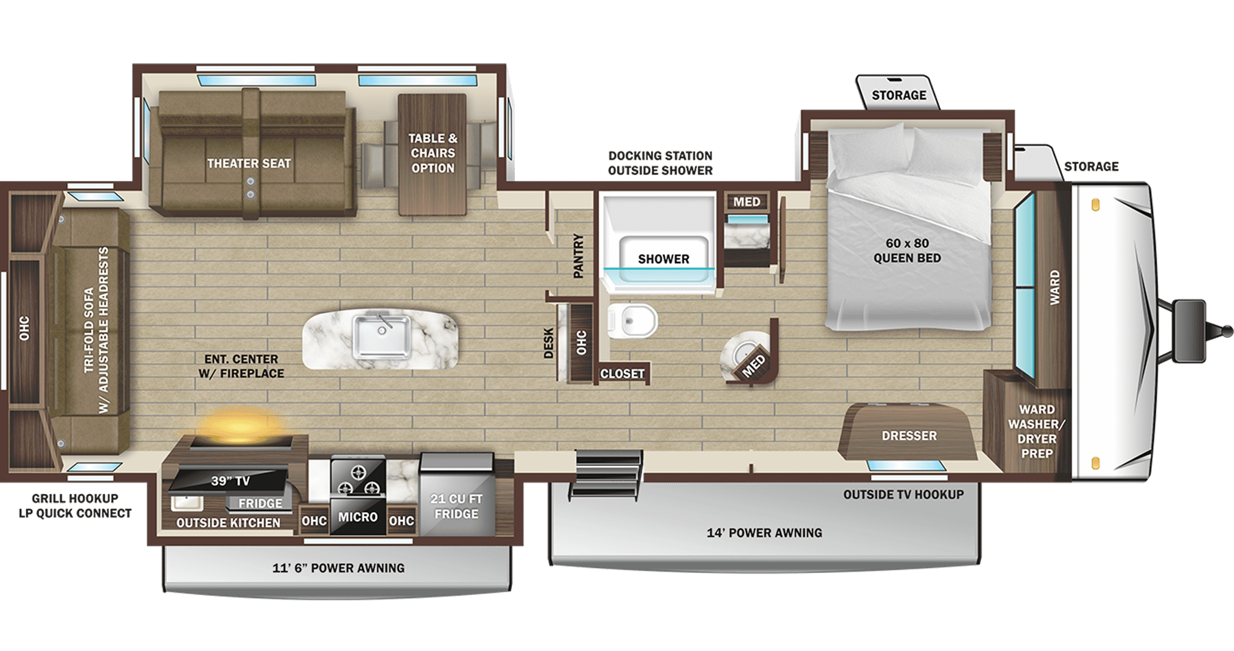 2023 Highland Ridge Open Range 322RLS floorplan