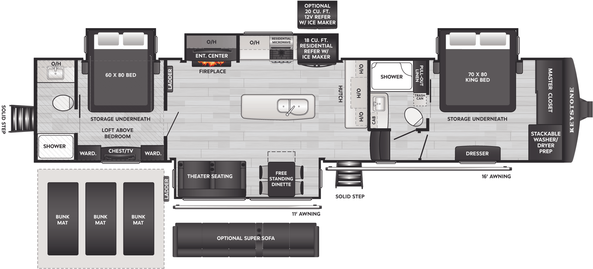 2023 Keystone RV Avalanche 390DS floorplan