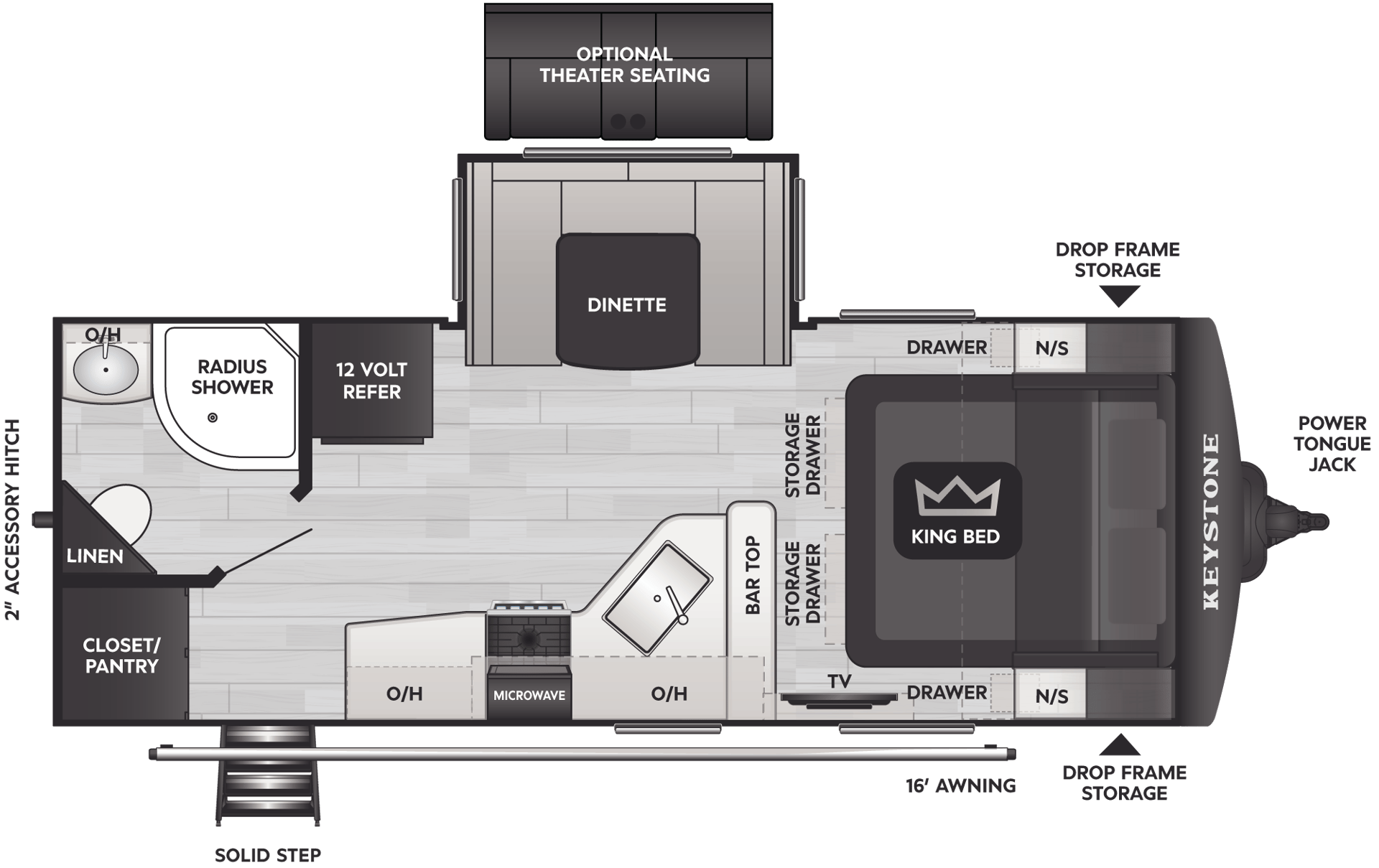 2023 Keystone RV Keystone Cougar 22RBS floorplan