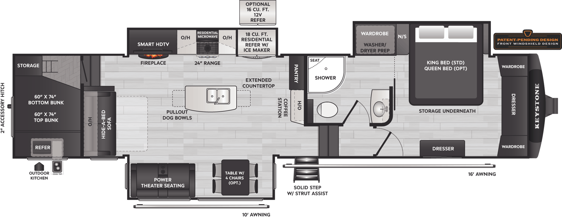 2023 Keystone RV Montana High Country 351BH floorplan