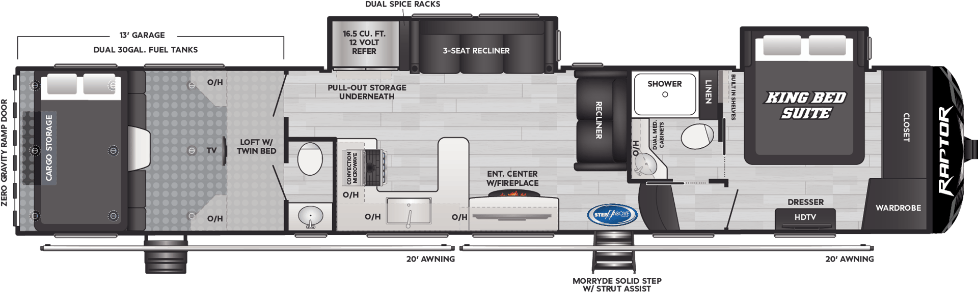 2023 Keystone RV Raptor 424 floorplan