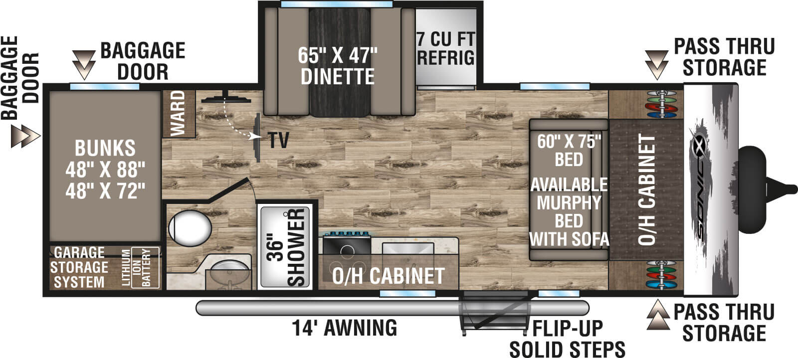 2023 Venture RV Sonic SN211VDBX floorplan