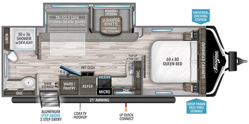 2023 Grand Design Imagine 2600RB floorplan