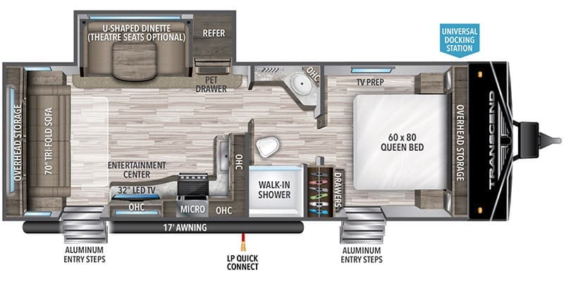 2023 Grand Design Transcend 245RL floorplan