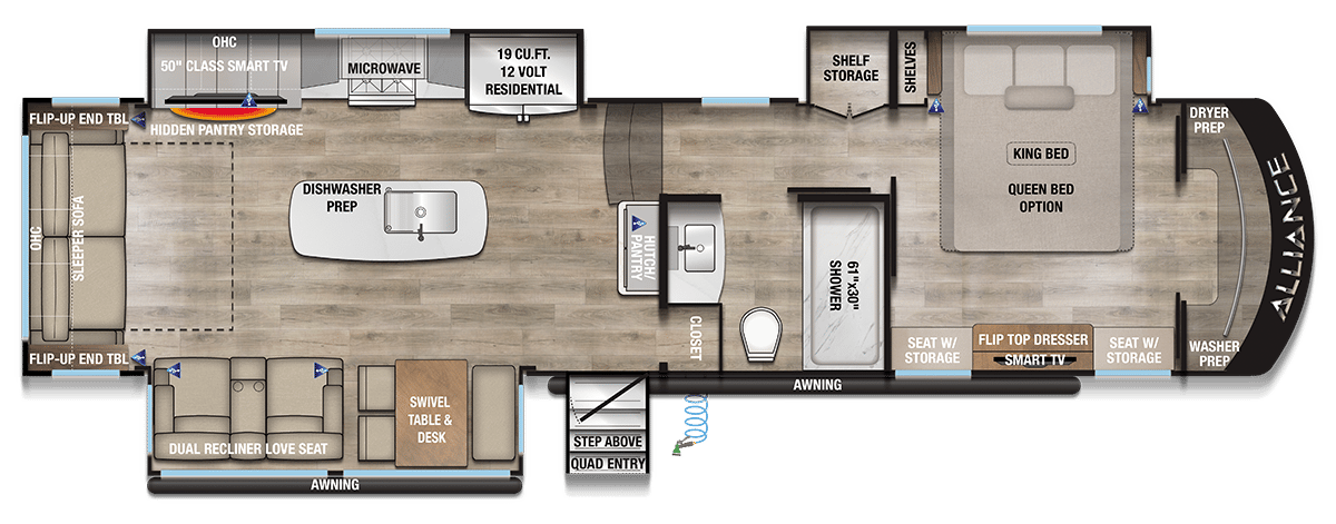 2024 Alliance RV Paradigm 340RL floorplan