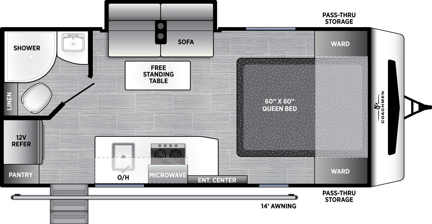 2024 Coachmen Freedom Express Ultra Lite 192RBS floorplan