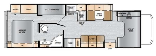 2024 East to West Entrada 3100FB floorplan