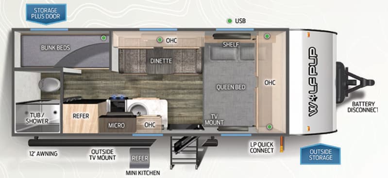 2024 Forest River Cherokee Wolf Pup 16BHSW floorplan