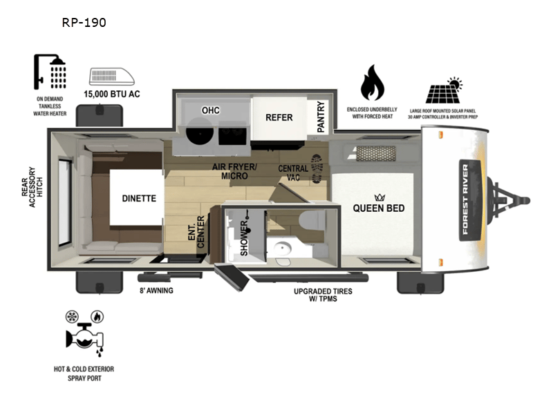 2024 Forest River R-Pod Hood River Edition RP-190C floorplan