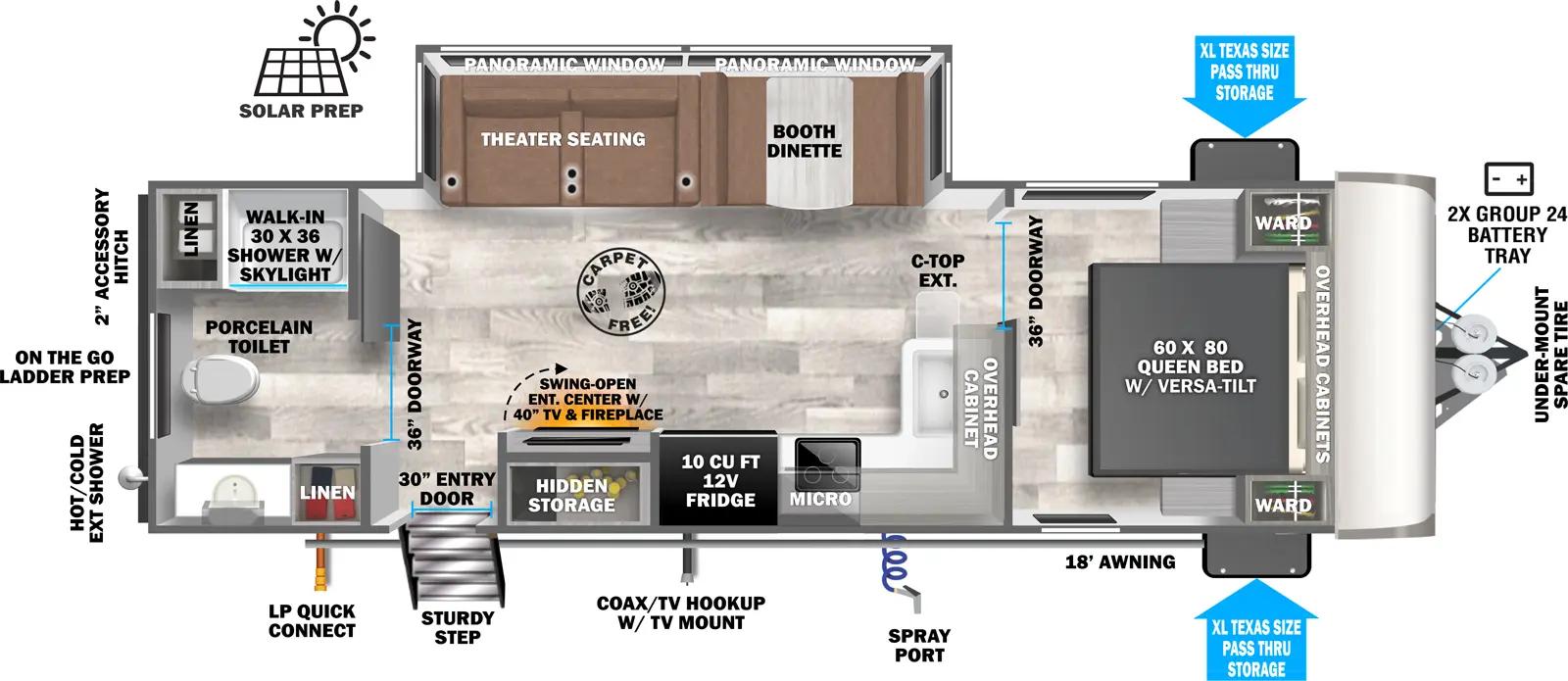 2024 Forest River Wildwood Heritage Glen Hyper-Lyte 25RBHL floorplan