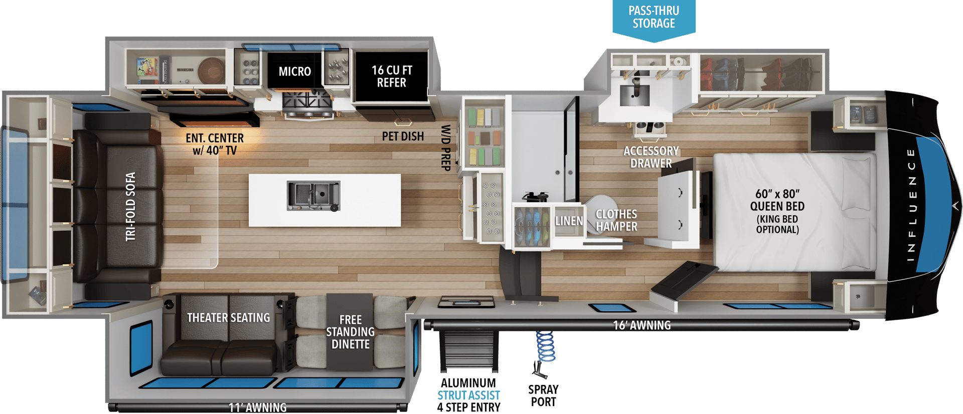 2024 Grand Design Influence 2903RL floorplan