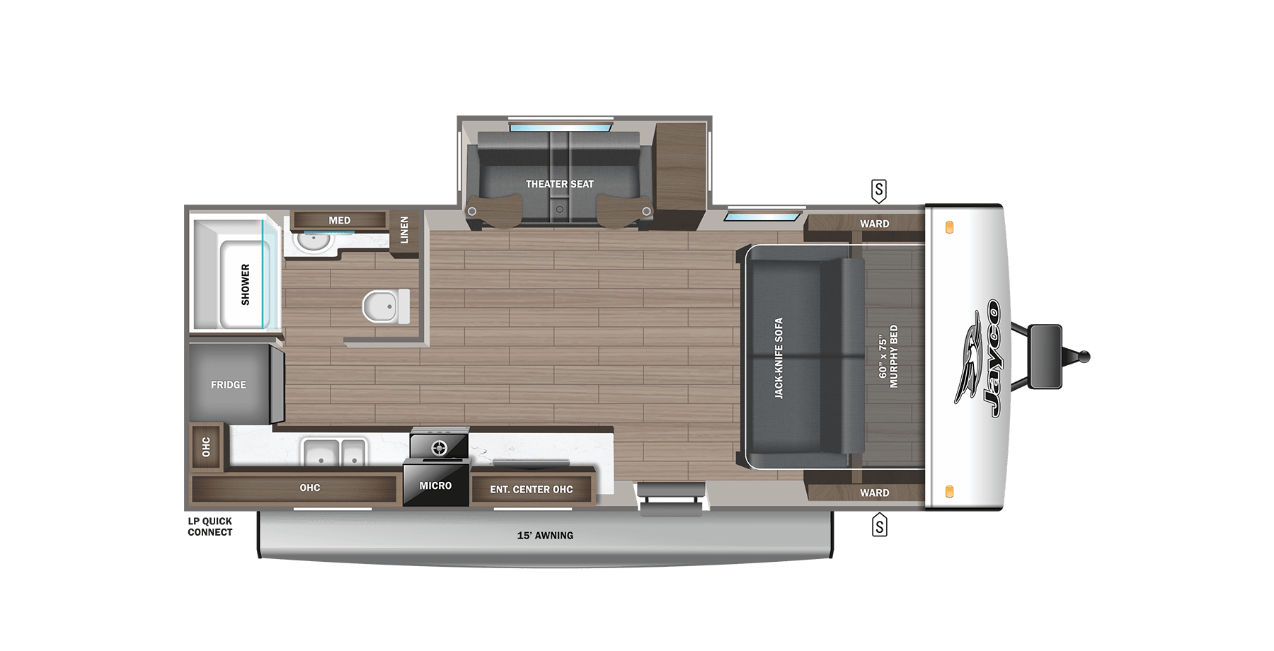 2024 Jayco Jay Feather 19MRK floorplan