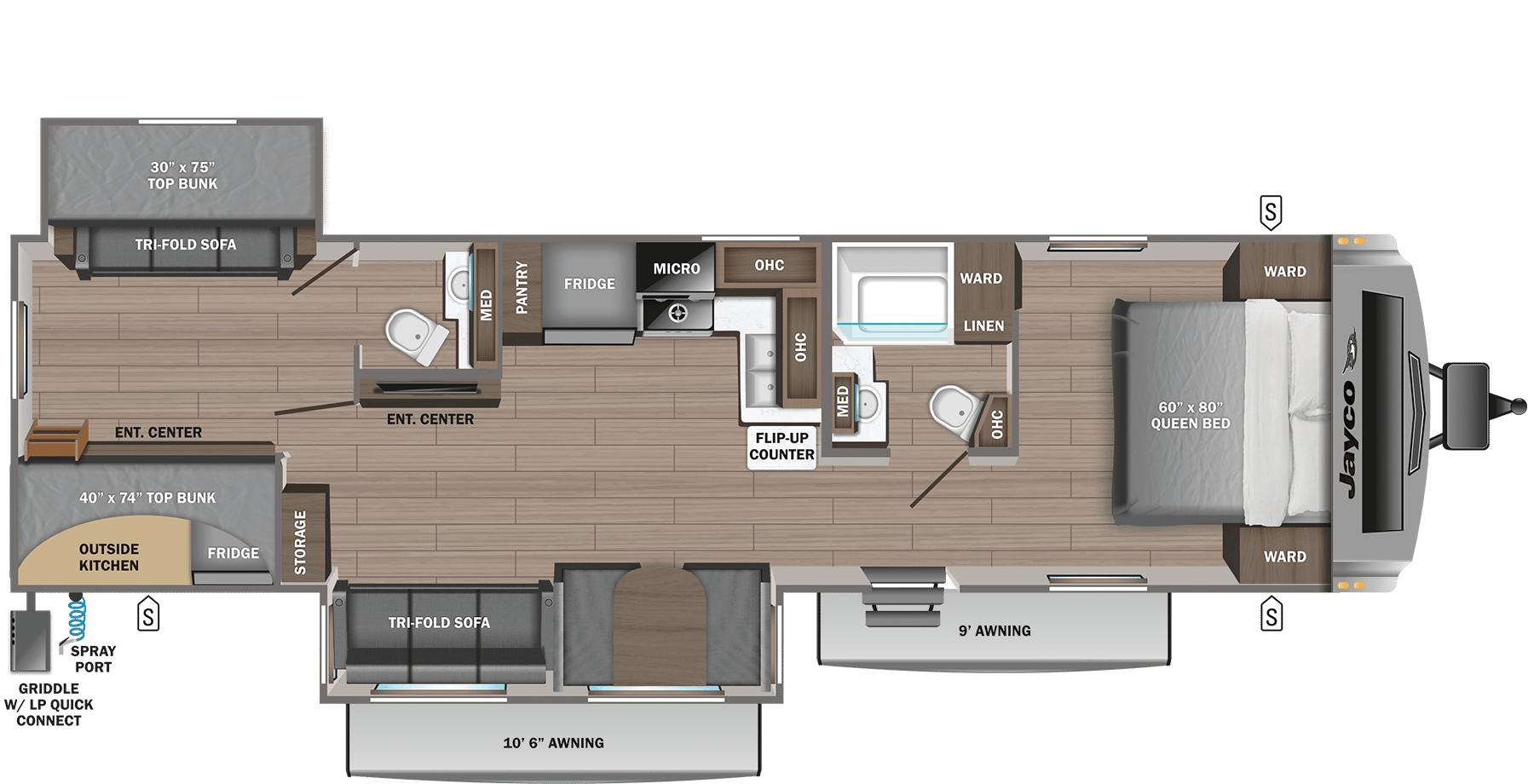 2024 Jayco White Hawk 32BH floorplan