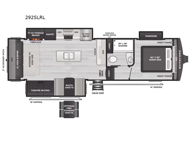 2024 Keystone RV Arcadia Super Lite 292SLRL floorplan