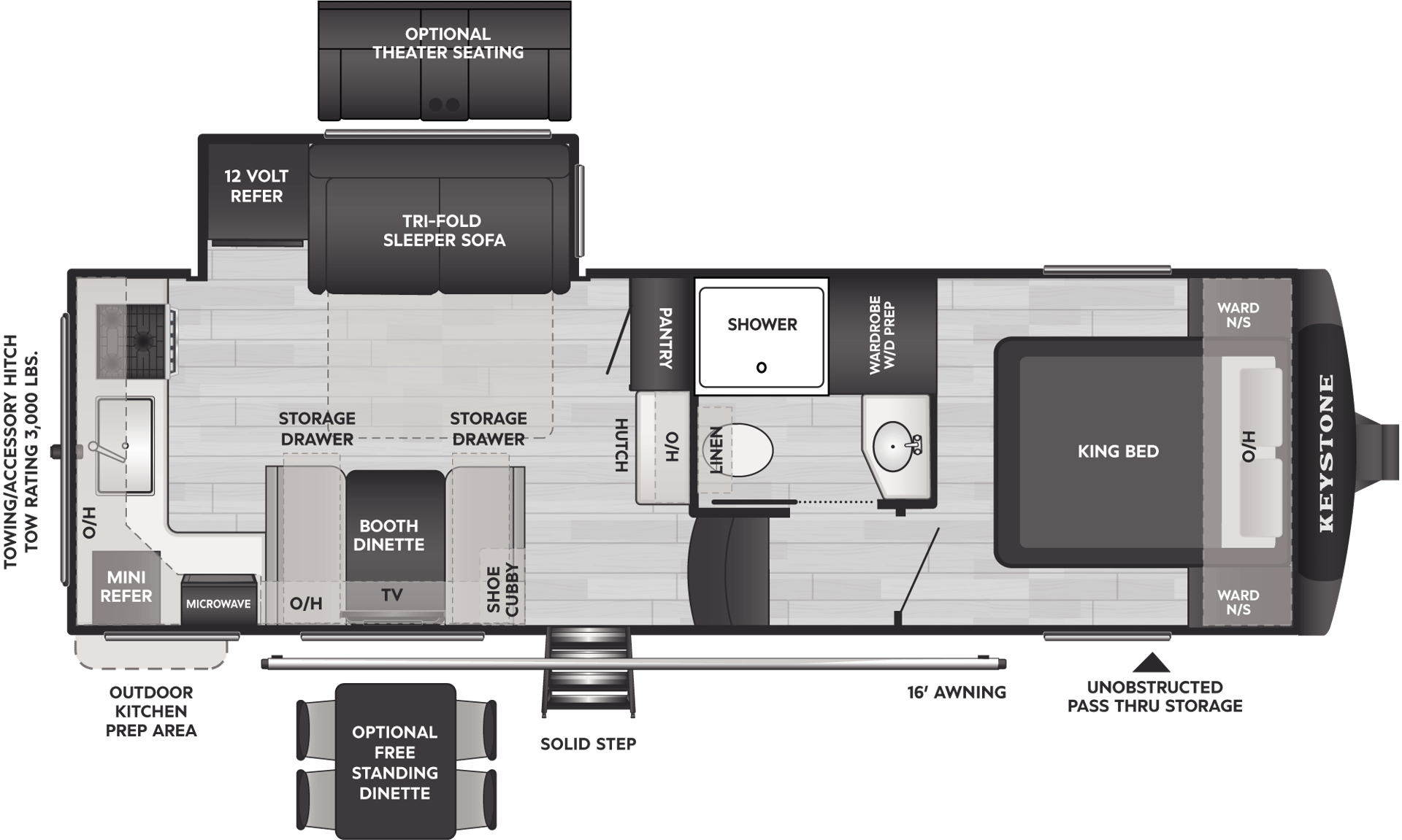 2024 Keystone RV Cougar 23MLE floorplan