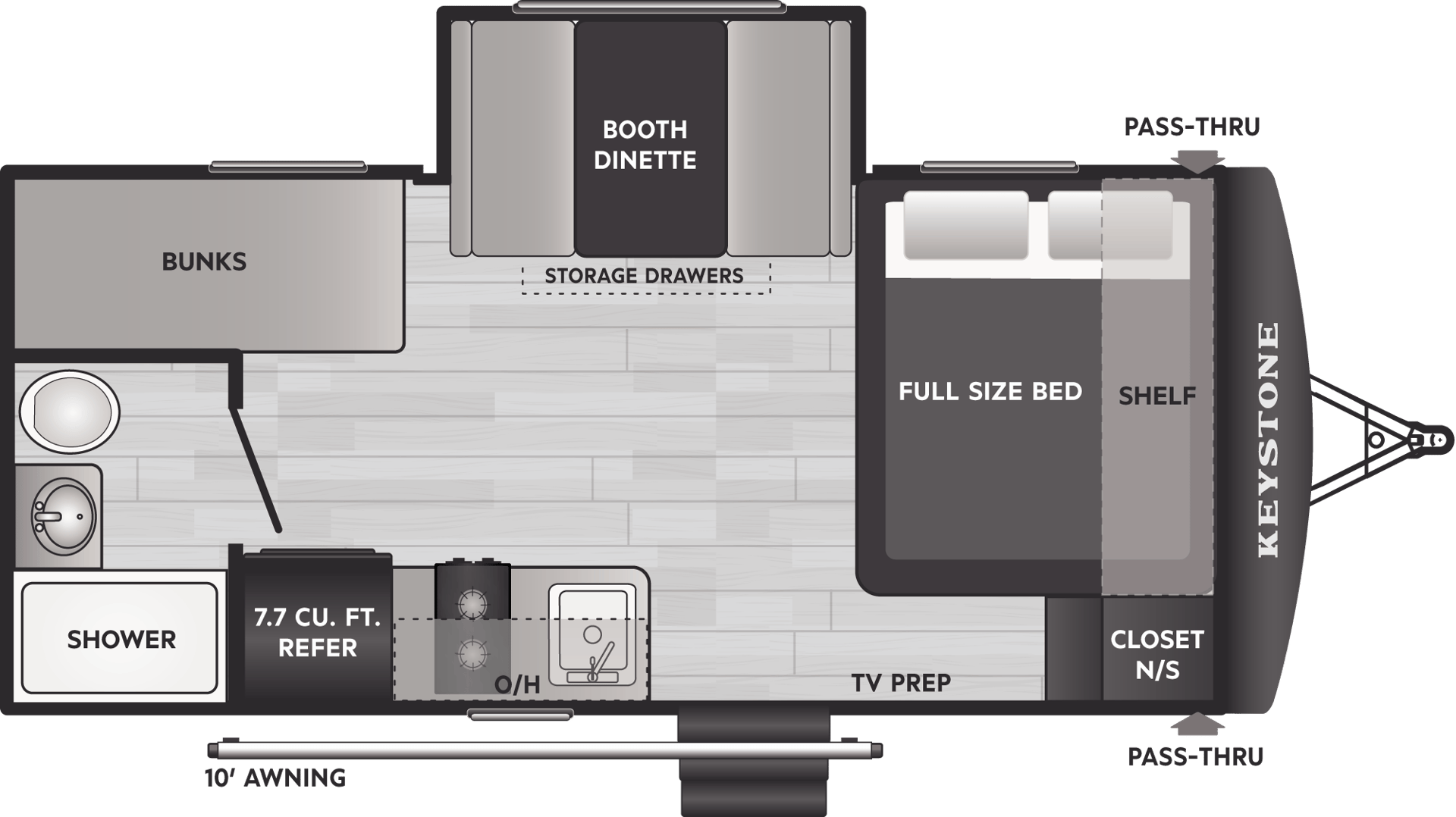 2024 Keystone RV Hideout Sport Single Axle 176BH floorplan