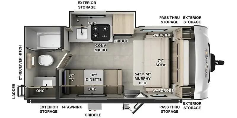 2024 Rockwood Geo Pro G19FDS floorplan