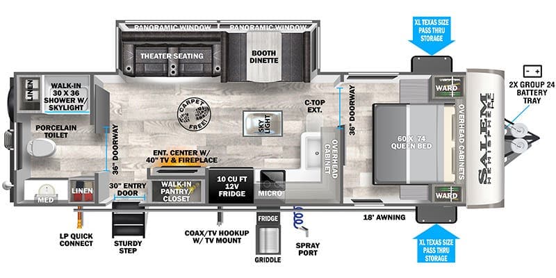 2024 Forest River Salem Hemisphere 25RBHL floorplan