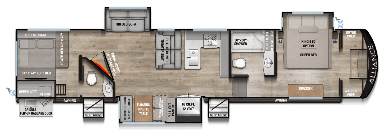2025 Alliance RV Avenue 38DBL floorplan